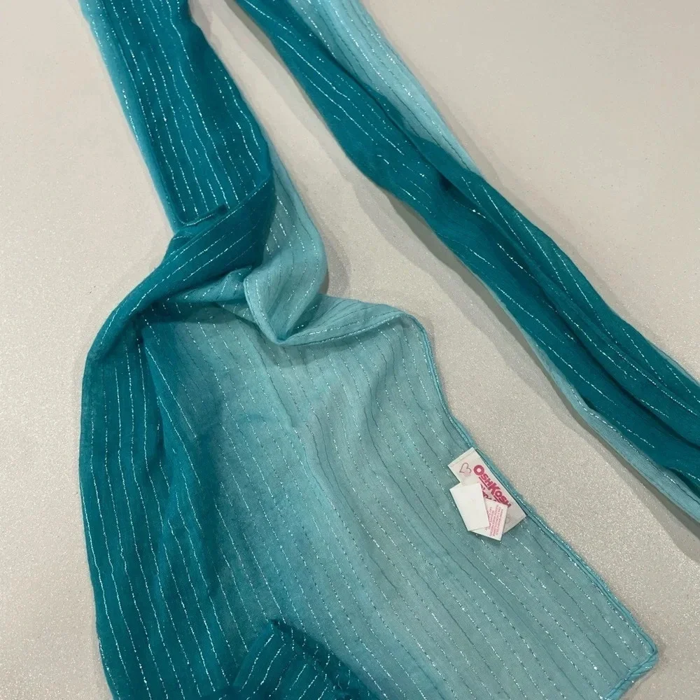 OshKosh B’Gosh Kids Scarf Teal with Silver Threads Size 4-6X
